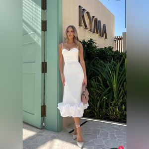 Post Meridiem Draped Bodice Bottom Flounced Bustier Dress